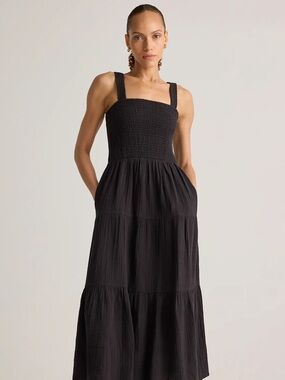 Black Loft Tiered Maxi Nap Dress